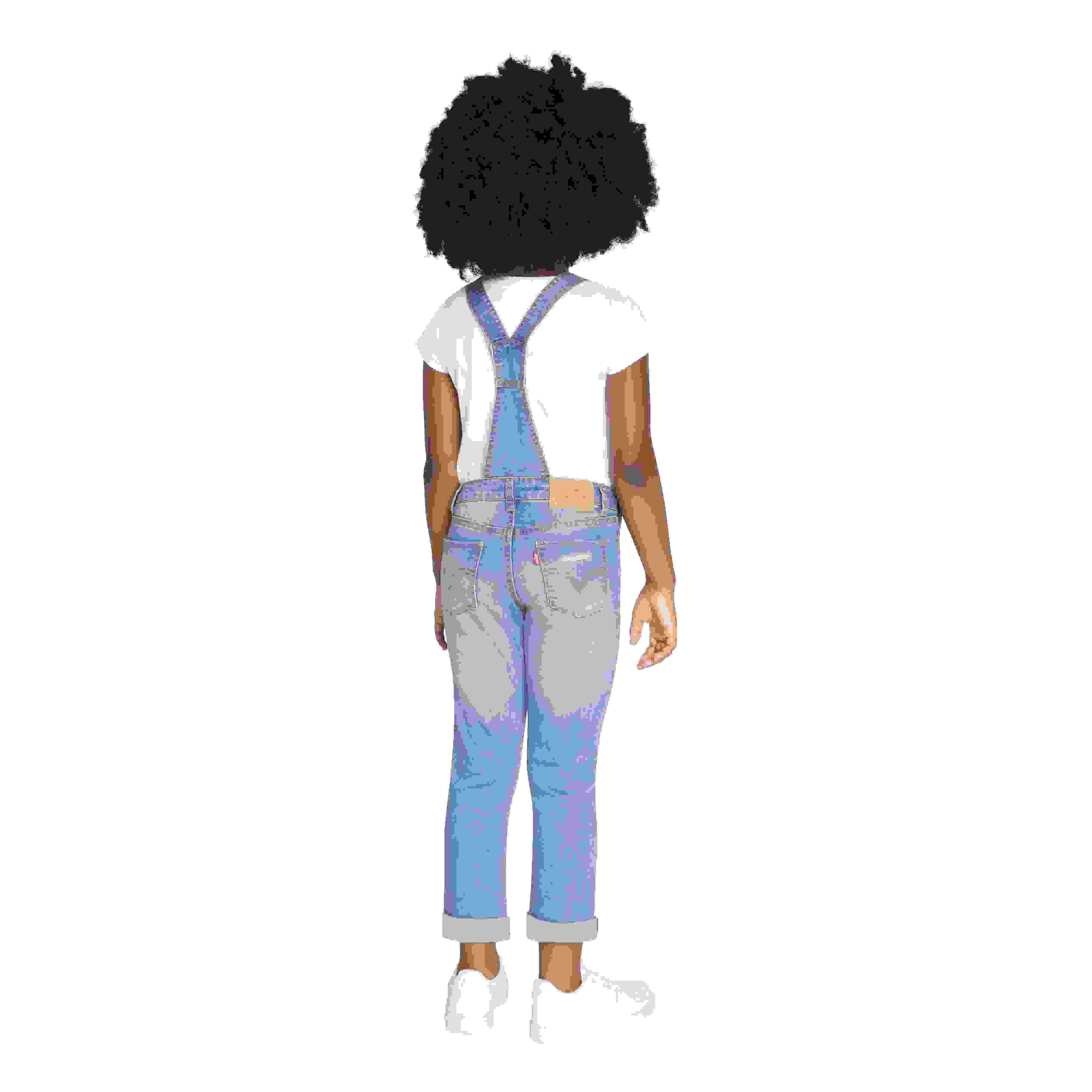Levi's Girlfriend Fit Little Girls' Light Blue Wash Denim Overalls